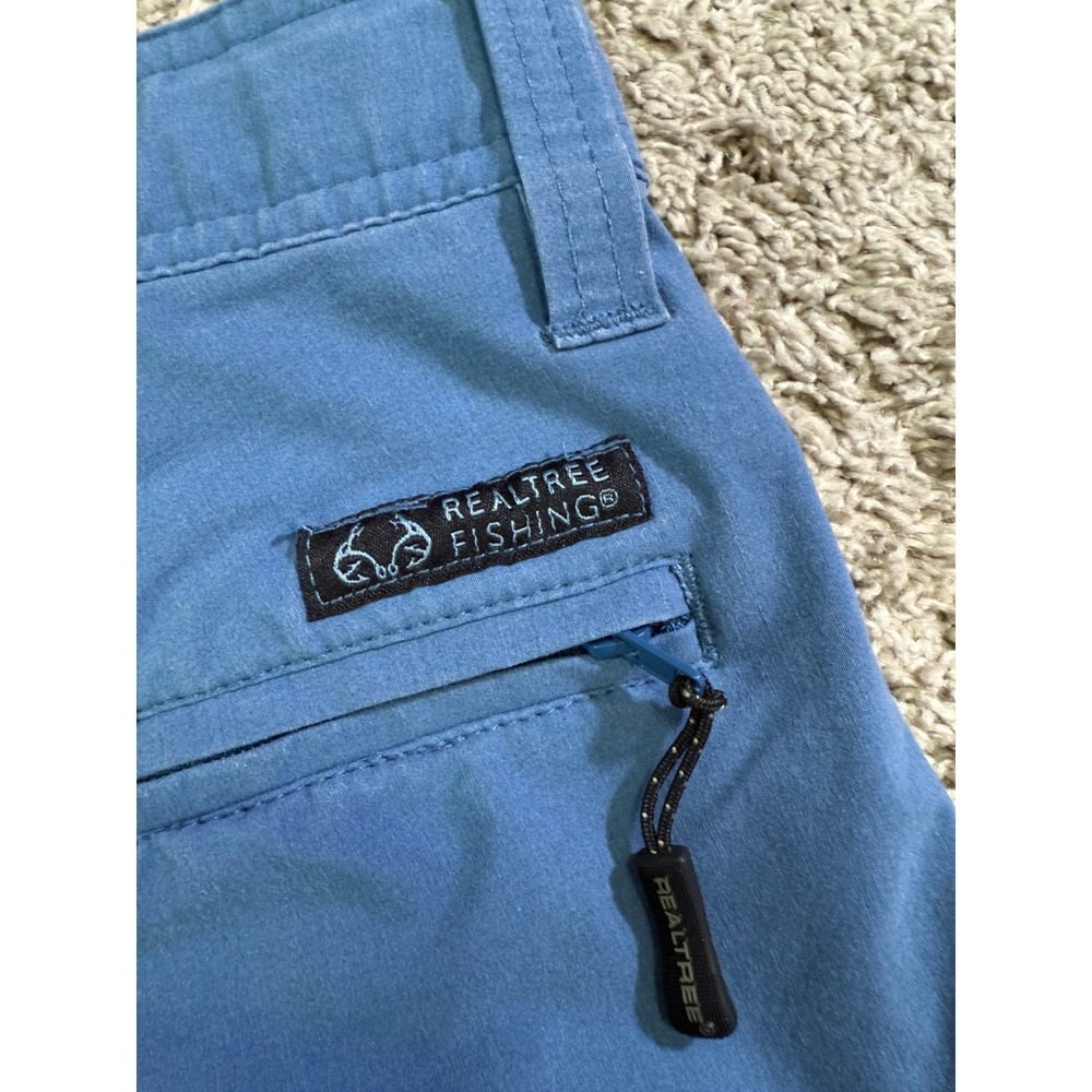 Realtree Fishing Cargo Shorts Blue Camo Utility Outdoor Gorpcore Performance M - Picture 7 of 7